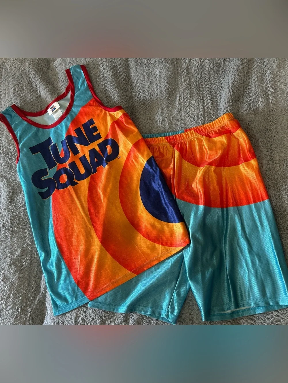 Tune Squad Retro Basketball Jersey & Shorts Set - Orange & Aqua